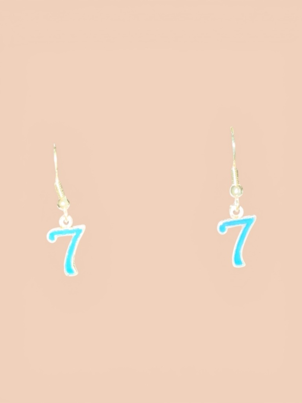 #362–❤️$5/$25❤️Blue Number 7 Dangle Earrings - Lightweight Fashion Jewelry